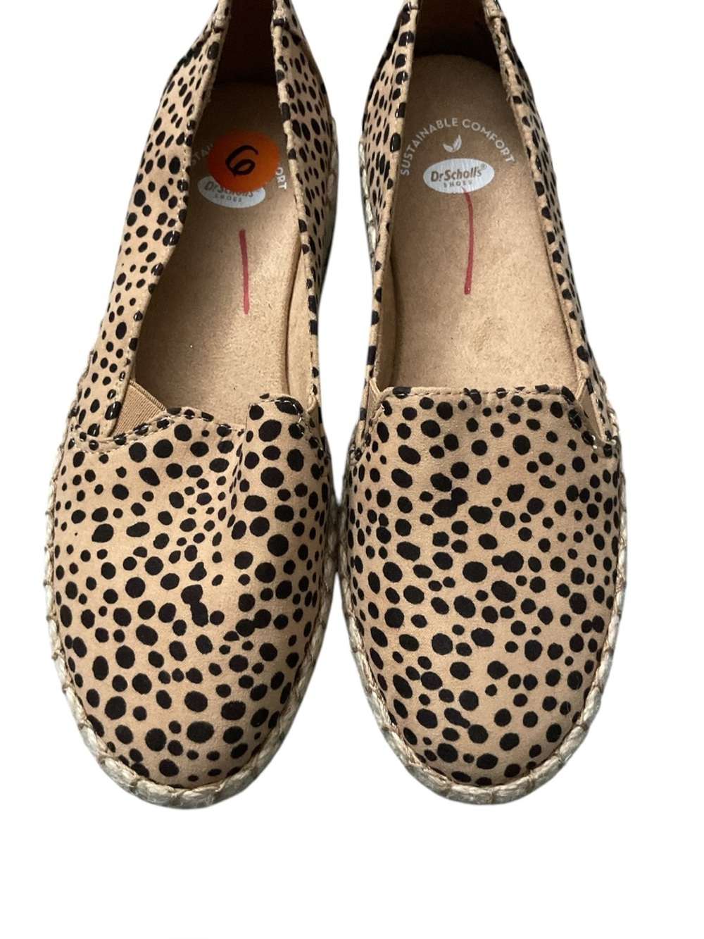 Dr. Scholl's Tan Espadrilles with Black Cheetah Spots